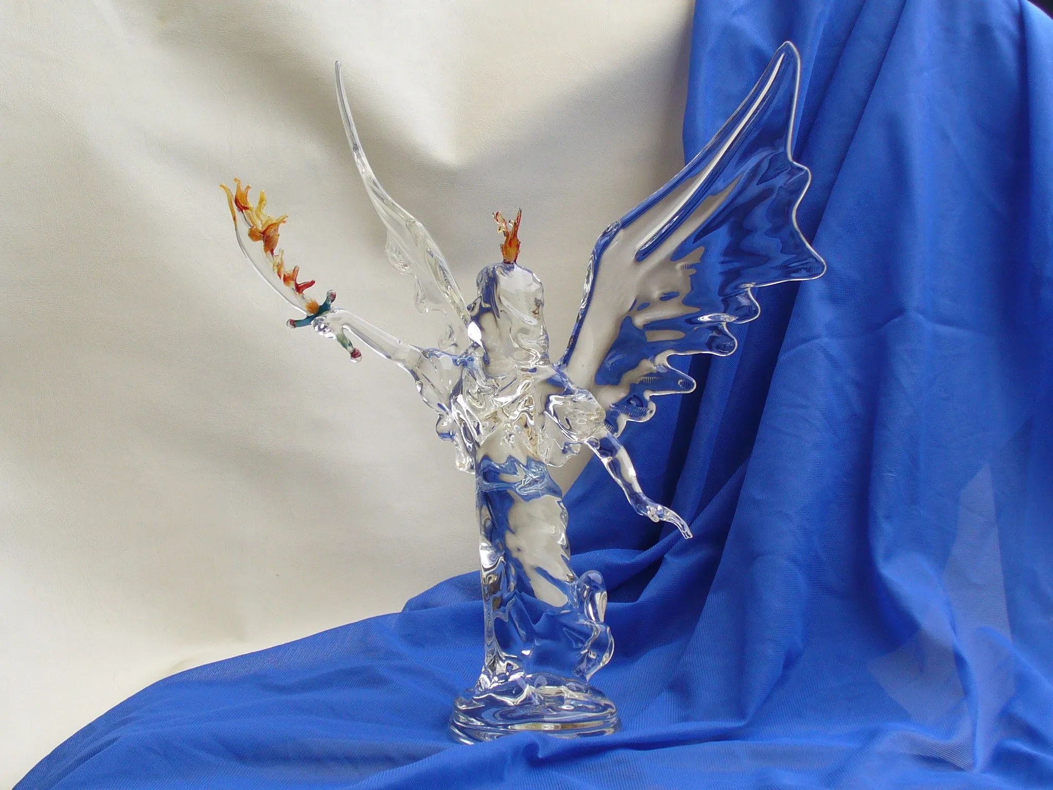 Glass sculpture: Angel with a Torch