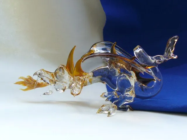 Glass sculpture: Amber Dragon