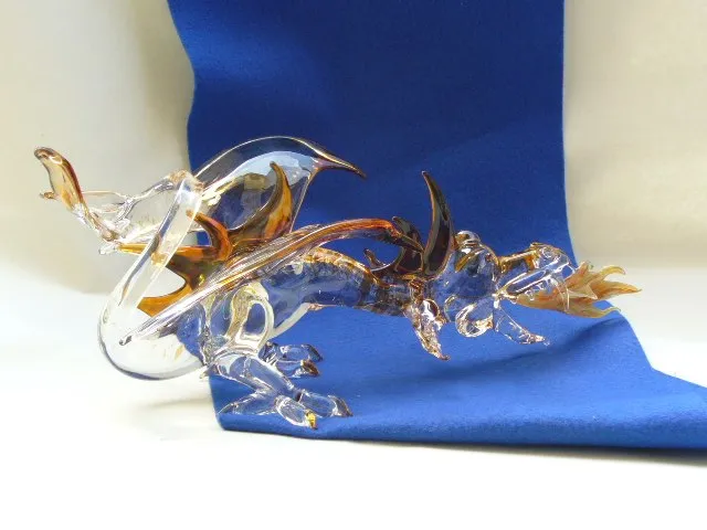 Glass sculpture: Amber Dragon — view 2