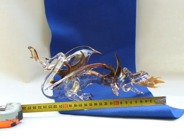 Glass sculpture: Amber Dragon — view 3