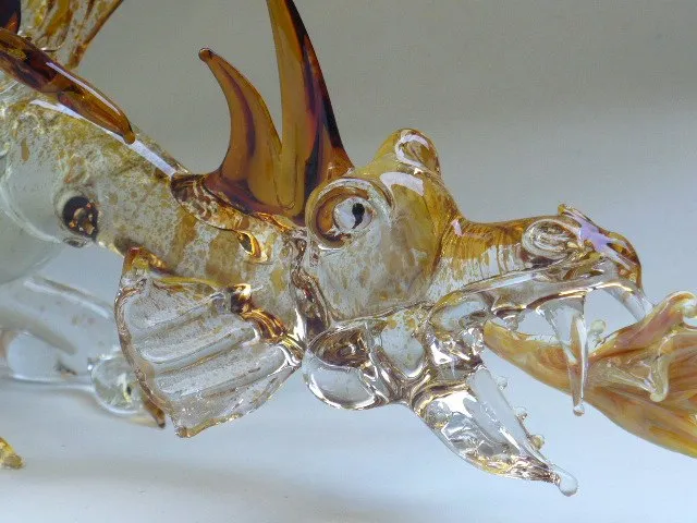 Glass sculpture: Amber Dragon — view 6