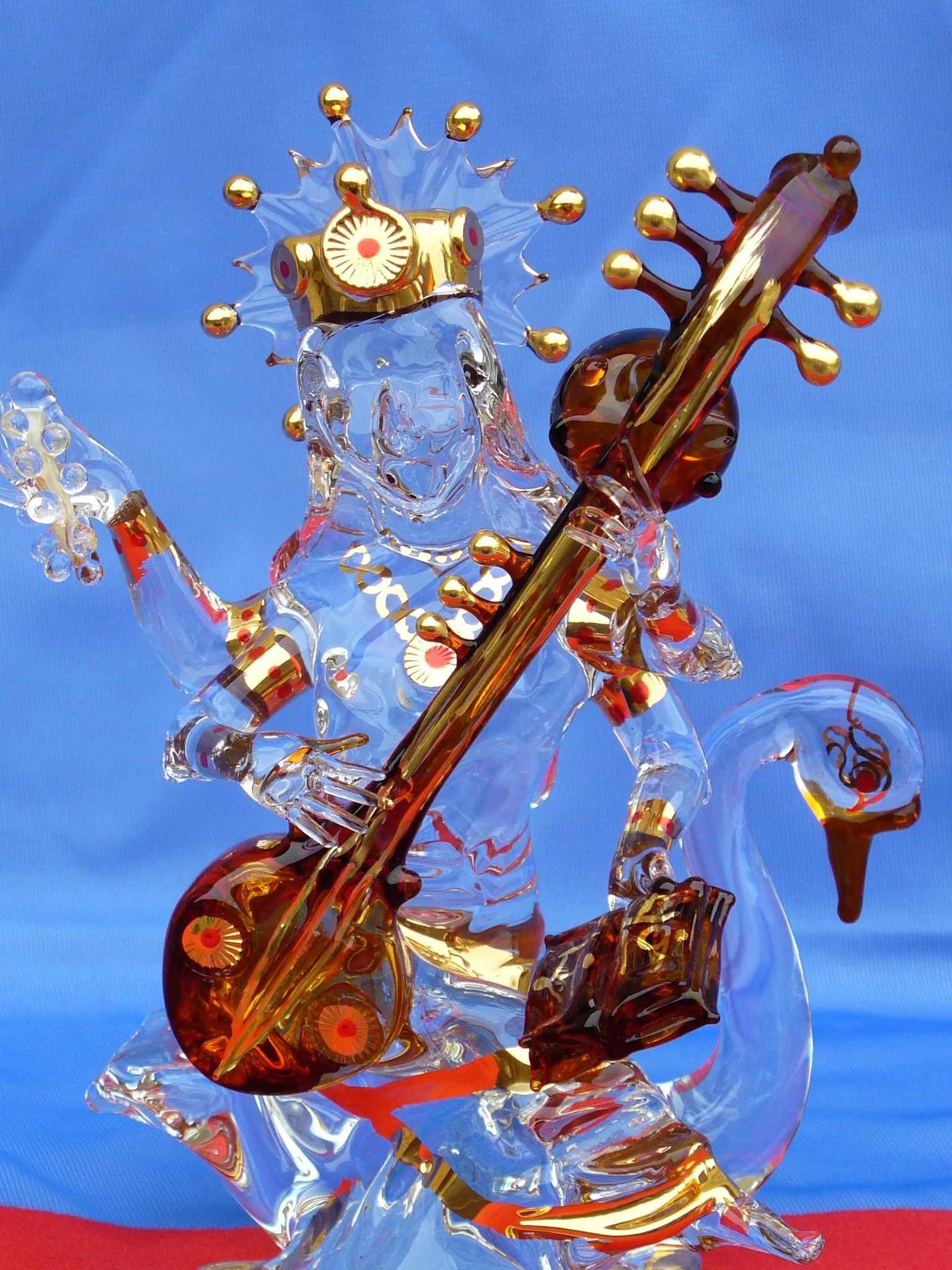 Glass sculpture: Saraswati — view 2